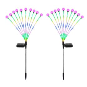2Pcs Solar Firefly Lights Swaying Decorative Pathway Stake Lamp IP65 Waterproof Landscape Patio Yard Night Light