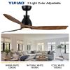 52 in. Outdoor/Indoor Integrated LED Imitation  Modern Ceiling Fan with Lights and Remote Control
