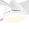 YUHAO 28 in. Integrated LED Kid's Room Matte White Ceiling Fans with Light Kit and Remote Control