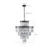 Black Luxury Crystal Chandelier Modern Chandeliers Lights Fixture Hanging Pendant Light Fixture for Dining Room Bedroom Living Room Dia 23.6 Inch-Blac