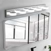 Modern 5-Light LED Vanity Light Fixture - Chrome Finish with Acrylic Light Shades - Energy-Efficient Bathroom Wall Sconce - Dimmable, 37-Inch Length