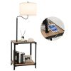 360¬∞ Rotatable Floor Lamp with End Table and USB Charging Ports