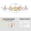 Modern Crystal Bathroom Vanity Light, 5-Light Golden Wall Sconce with Clear Glass Shade, Elegant Wall Mount Lighting for Bathroom, Powder Room