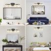 Vintage 4-Light Wall Sconce with Clear Crystal Shades, Black Iron Finish Vanity Light Fixture for Bathroom or Hallway (No Bulbs)