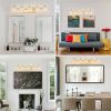 Modern Crystal Bathroom Vanity Light, 5-Light Golden Wall Sconce with Clear Glass Shade, Elegant Wall Mount Lighting for Bathroom, Powder Room