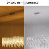 Silver Elegant Oval Crystal Chandelier, Modern Ceiling Light Fixture with Reflective Hanging Crystals for Dining Room, Living Room