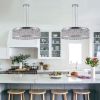 Modern Crystal Chandelier 18.9 Inches Aluminum+Iron Round Ceiling Light Flush Mount Ceiling Light Fixture for kitchen Island Dinning Bedrooms and Hall