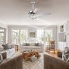52'' Crystal Shade Ceiling Fan Lamp With Remote Control 3 Speed (High, Mid, Low) , 5 Reversible Blades for Living Room, Dining Room, Bedroom