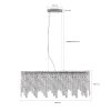 Silver Elegant Oval Crystal Chandelier, Modern Ceiling Light Fixture with Reflective Hanging Crystals for Dining Room, Living Room