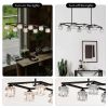 Matte Black Crystal Chandelier for Dining Room