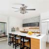 52 Inch Crystal Chandelier Fan Dual Finish Reversible Blades,Dual Shade Fandelier for Living Room, Dining Room, Bedroom, Family Room