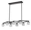 Matte Black Crystal Chandelier for Dining Room