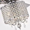 52'' Classical Crystal Ceiling Fan Lamp 3 Speed Hand Pull Chain (High, Mid, Low), 5 Reversible Blades for Living Room, Dining Room, Bedroom