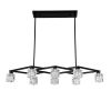Matte Black Crystal Chandelier for Dining Room