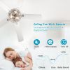 52 Inch Crystal Chandelier Fan Dual Finish Reversible Blades, Fandelier for Living Room, Dining Room, Bedroom, Family Room, Chrome