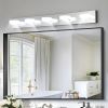 Modern 5-Light LED Vanity Light Fixture - Chrome Finish with Acrylic Light Shades - Energy-Efficient Bathroom Wall Sconce - Dimmable, 37-Inch Length
