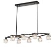 Matte Black Crystal Chandelier for Dining Room
