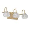 Modern Crystal Bathroom Vanity Light, 3-Light Golden Wall Sconce with Clear Glass Shade, Elegant Wall Mount Lighting for Bathroom, Powder Room