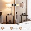 360¬∞ Rotatable Floor Lamp with End Table and USB Charging Ports