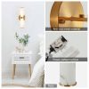 Golden and Elegant Resin Wall Sconce,Set of 2,Modern Vertical Light Fixture for Bathrooms, Hallways, and Bedrooms (Only Inoor)