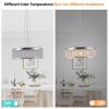 Modern Crystal Chandelier 18.9 Inches Aluminum+Iron Round Ceiling Light Flush Mount Ceiling Light Fixture for kitchen Island Dinning Bedrooms and Hall