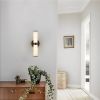 Resin Imitation Marble Texture Wall Light with Black Iron Metal Frame,Set of 2,Elegant Lighting Fixtures for Hallways,Bathrooms