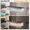 Chandeliers,Rectangular Crystal Chandelier Adjustable,E12 Modern Industrial Crystal Lights