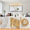 Modern Crystal Bathroom Vanity Light, 5-Light Golden Wall Sconce with Clear Glass Shade, Elegant Wall Mount Lighting for Bathroom, Powder Room