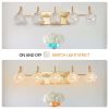 Modern Crystal Bathroom Vanity Light, 5-Light Golden Wall Sconce with Clear Glass Shade, Elegant Wall Mount Lighting for Bathroom, Powder Room