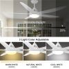56 in. Dimmable Integrated LED Indoor&Outdoor White Ceiling Fan with DC Motor and Remote