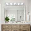 Modern 5-Light LED Vanity Light Fixture - Chrome Finish with Acrylic Light Shades - Energy-Efficient Bathroom Wall Sconce - Dimmable, 37-Inch Length