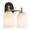 Vortex Two Lights Vanity in Traditional Style for Over Bathroom Mirror Wall Sconce 12.25"W √ó 10.125"H √ó 5.5"E With White Frosted Glass
