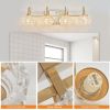Modern Crystal Bathroom Vanity Light, 4-Light Golden Wall Sconce with Clear Glass Shade, Elegant Wall Mount Lighting for Bathroom, Powder Room