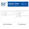 56 in. Indoor/Outdoor Matte White Indoor Ceiling Fan with Light Kit and Remote Control