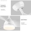 YUHAO 28 in. Integrated LED Kid's Room Matte White Ceiling Fans with Light Kit and Remote Control