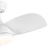 YUHAO 28 in. Integrated LED Kid's Room Matte White Ceiling Fans with Light Kit and Remote Control