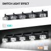Modern 5-Light Matte Black LED Vanity Light Fixture with Crystal Glass Shades, Bathroom Wall Sconce for Elegant and Contemporary Home Decor