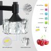 Modern 4-Light Matte Black LED Vanity Light Fixture with Crystal Glass Shades, Bathroom Wall Sconce for Elegant and Contemporary Home Decor
