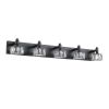 Modern 5-Light Matte Black LED Vanity Light Fixture with Crystal Glass Shades, Bathroom Wall Sconce for Elegant and Contemporary Home Decor