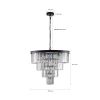 Contemporary Crystal Modern Chandeliers Crystal Ceiling Chandelier 4 Tier Black Chandelier Lighting for Dining Room Living Room Bedroom (Bulbs Not inc
