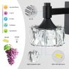 Modern 5-Light Matte Black LED Vanity Light Fixture with Crystal Glass Shades, Bathroom Wall Sconce for Elegant and Contemporary Home Decor