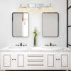 Brushed Nickel Finish Vintage Crystal Vanity Light - Elegant 5-Light Bathroom Mirror Fixture with Clear Glass Shades (No Bulbs)