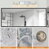 Brushed Nickel Finish Vintage Crystal Vanity Light - Elegant 5-Light Bathroom Mirror Fixture with Clear Glass Shades (No Bulbs)