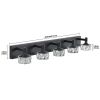 Modern 5-Light Matte Black LED Vanity Light Fixture with Crystal Glass Shades, Bathroom Wall Sconce for Elegant and Contemporary Home Decor