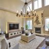 Rustic Farmhouse 10-Light Candle Chandelier, Black Metal and Wood Round Hanging Light Fixture for Dining Room, Kitchen, Living Room, Adjustable Height