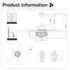 52'' Crystal Shade Ceiling Fan Lamp With Remote Control 3 Speed (High, Mid, Low) , 5 Reversible Blades for Living Room, Dining Room, Bedroom