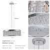 Modern Crystal Chandelier 18.9 Inches Aluminum+Iron Round Ceiling Light Flush Mount Ceiling Light Fixture for kitchen Island Dinning Bedrooms and Hall