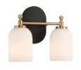 Vortex Two Lights Vanity in Traditional Style for Over Bathroom Mirror Wall Sconce 12.25"W √ó 10.125"H √ó 5.5"E With White Frosted Glass