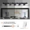 Modern 6-Light Matte Black LED Vanity Light Fixture with Crystal Glass Shades, Bathroom Wall Sconce for Elegant and Contemporary Home Decor