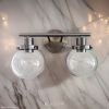 Bathroom Vanity Light Fixtures, 2-Light Black Wall Sconce Lighting Wall Lamp with Clear Glass Shade